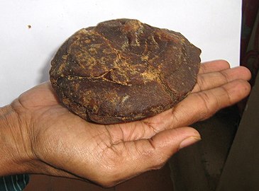 A block of palm sugar (jaggery)