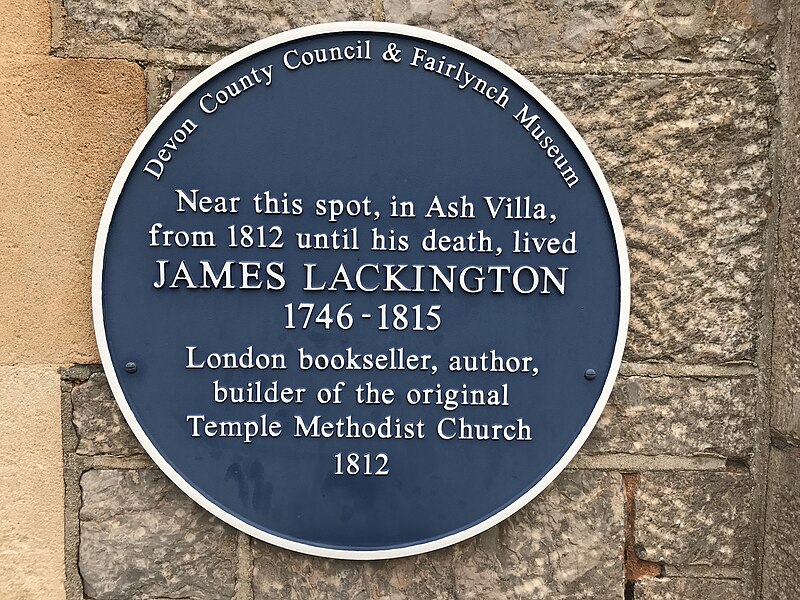 File:James Lackington blue plaque.jpg