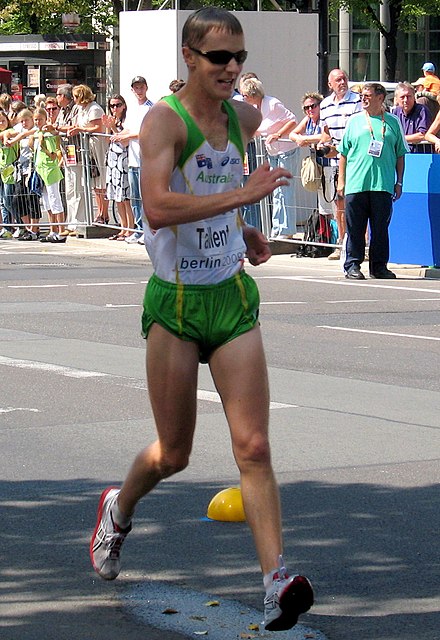 Olympic medallist Jared Tallent fell away from the top three in the final stages. Jared Tallent 6371.jpg