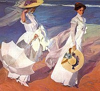 المشي على الشاطئ ، , 1909. خواكين سورويا