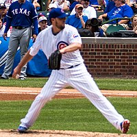 Lackey pitching for the Chicago Cubs in 2016 John Lackey on July 17, 2016.jpg