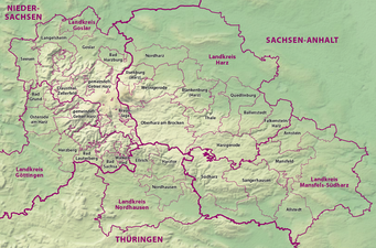 226: Gemeinden und Landkreise im Harz