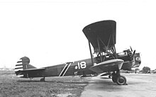 B-6A of 1st Bomb Squadron, 9th BG, 1935. The dual stripes on the fuselage denote the aircraft of the squadron commander. Keystone B-6A.jpg