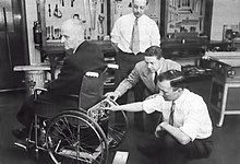 George Klein and others with his Klein Drive Chair 1953 Klein Drive Chair 1953.jpg