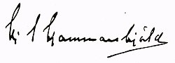 Hjalmar Hammarskjölds signatur