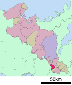 Localizarea Kyōtanabe în prefectura Kyoto