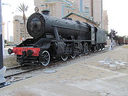 TCDD 45151 Class 45166, preserved at Beersheba in the guise of scrapped classmate Israel Railways 70414. LMS Stanier Class 8F No. 70414 of Israel Railways at Beer Sheva Ottoman Railway station.JPG