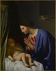 La Vierge adorant l'Enfant endormi
