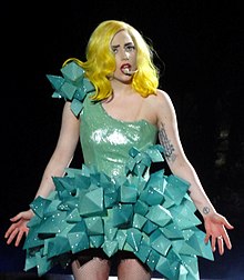 Lady Gaga on The Monster Ball Tour in 2010 Lady Gaga Paparazzi.jpg