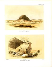 Pyramide von Illahun und Steinbrüche von Tura aus Denkmäler aus Ägypten und Äthiopien (Quelle: Wikimedia)