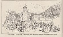 Carlists in retreat to the Irache monastery during the Third Carlist War