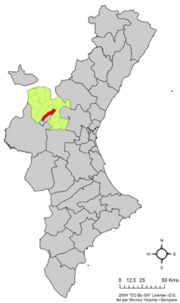Localização do município de Domeño na Comunidade Valenciana