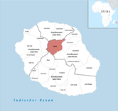 Location of the commune of Salazie in the Réunion department