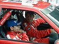 Loeb and Elena at the 2001 Rally Finland