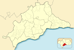 Benalmádenaの位置（マラガ県内）