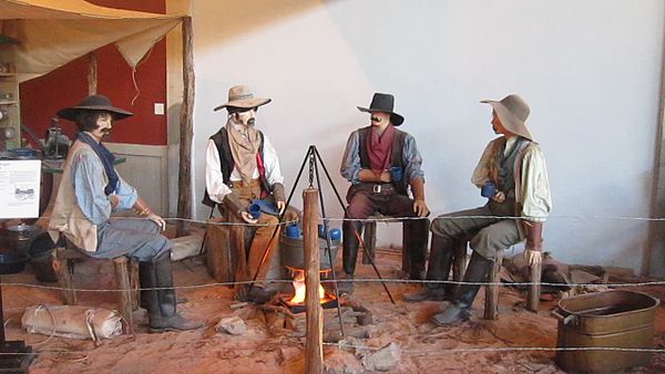 Simulated campfire scene in the Texas Cowboy Hall of Fame in Fort Worth, Texas