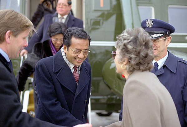 Mahathir on a state visit to the United States in 1984