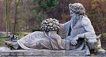 Allegory of the Bug River, a statue on the terrace of the Łazienki Palace in Royal Baths Park, Warsaw, Poland