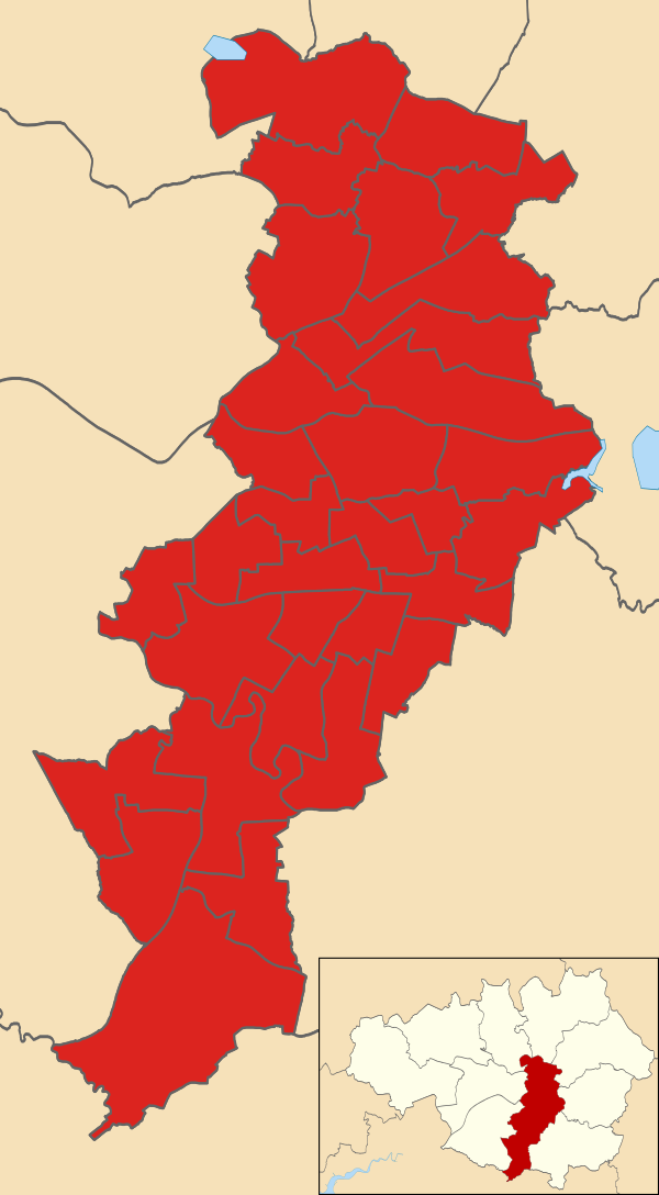 Map of the results of the 2014 Manchester council election, with Labour