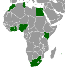 Map of countries in Africa with Burger King locations Map africa BK.png