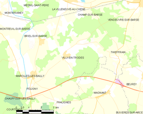 Poziția localității Villy-en-Trodes