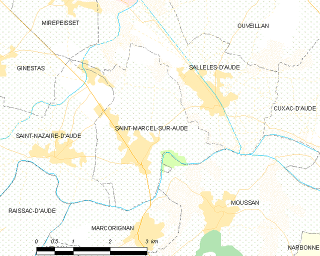 Poziția localității Saint-Marcel-sur-Aude