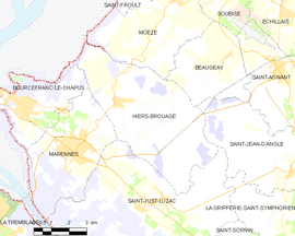 Mapa obce Hiers-Brouage