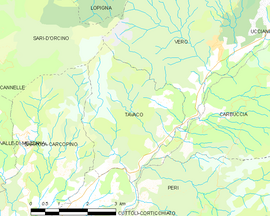 Mapa obce Tavaco