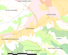 Mapa obce La Ricamarie