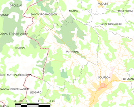 Mapa obce Payrignac