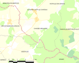 Mapa obce Chassey-Beaupré