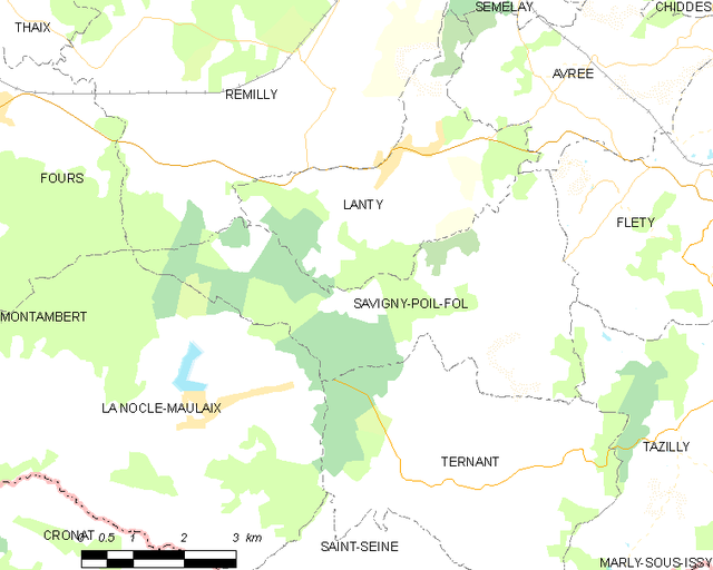 Poziția localității Savigny-Poil-Fol