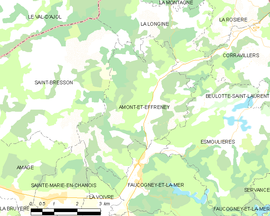 Mapa obce Amont-et-Effreney