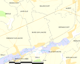 Mapa obce Buire-sur-l’Ancre