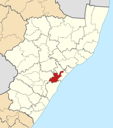 Map of KwaZulu-Natal with Ndwedwe highlighted (2016) .svg