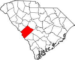 map of South Carolina highlighting Aiken County