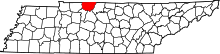 Harta e Robertson County në Tennessee