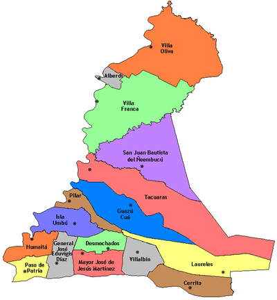Mapa de Ñeembucú con sus distritos.PNG