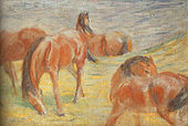 フランツ・マルク 放牧された馬 I, 1910