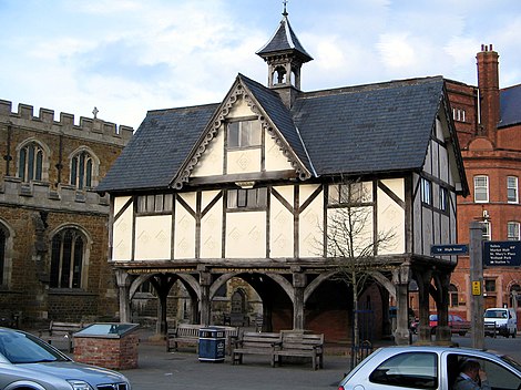 The Old Grammar School, Market Harborough, which has a plaque inside noting Bragg's attendance.