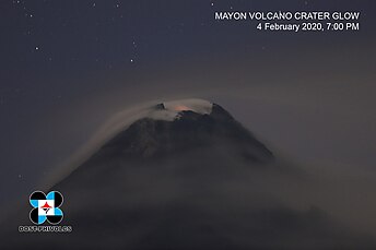 2020 Mayon Volcano Crater Glow