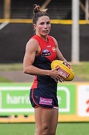 Hickey playing for Melbourne in 2017 Melissa Hickey.2.jpg