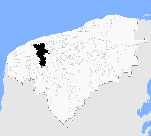 Mérida község elhelyezkedése Yucatán államban