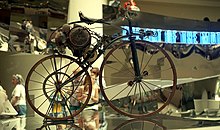 Michaux-Perreaux Steam velocipede on display at The Art of the Motorcycle exhibition at the Guggenheim in New York in 1998 Michaux-Perreaux steam velocipede.jpg