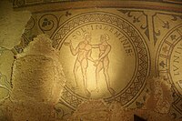 Kooromloop: Mozaïeken uit de 12e eeuw (detail) : Sol In Geminis, Tweelingen)
