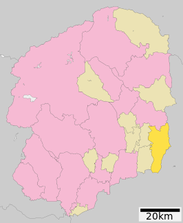 Situering van Motegi in de prefectuur Tochigi