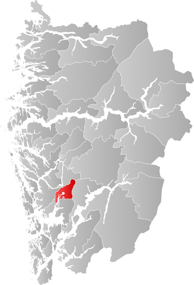 Lage der Kommune in der Provinz Vestland
