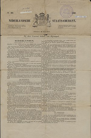 Nederlandsche Staats-Courant (No. 201. Dingsdag 26 Augustus 1862) Wetten houdende opheffing der Slavernij.jpg