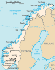 Mapa Norwegii