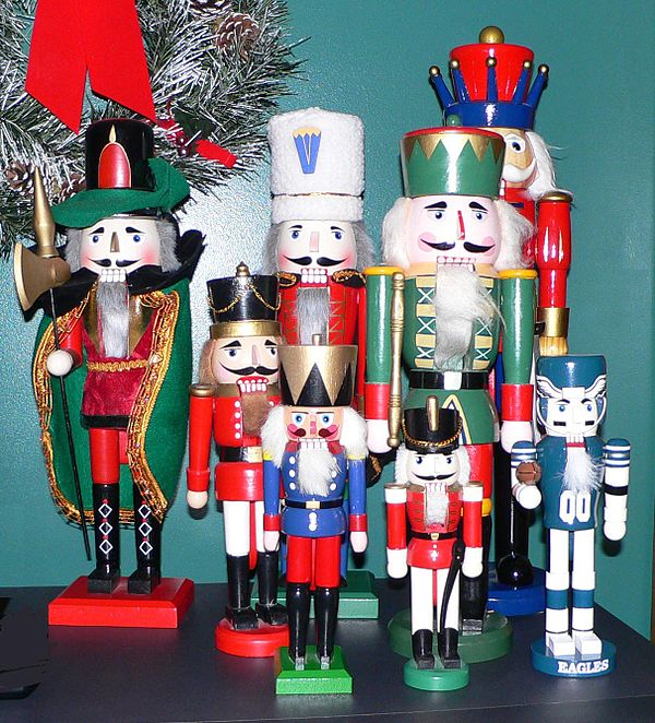 A variety of traditional nutcracker figures